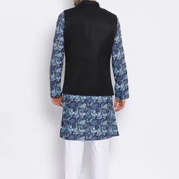Hangup Men Printed Kurta with Pyjamas & Printed Nehru Jacket image 4