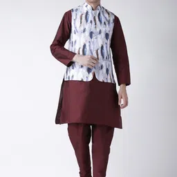 Hangup Men Multicoloured Printed Kurta with Pyjamas-11