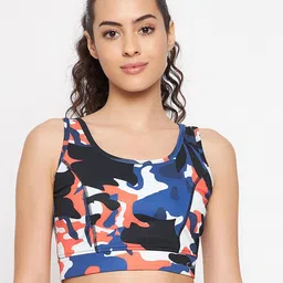 Clovia Women Medium Impact Padded Non-Wired Camouflage Print Sports Bra BRS026B08XXL-picture-52