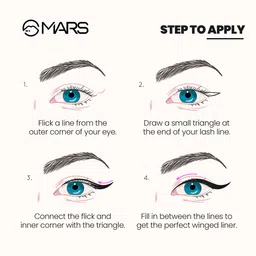 MARS Free Flow Long Lasting Smudge Proof Eyeliner - 9ml - Rich Black image 5