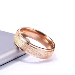 Yellow Chimes Men Rose Gold-Toned Stainless Steel Stardust Band Ring-image-47
