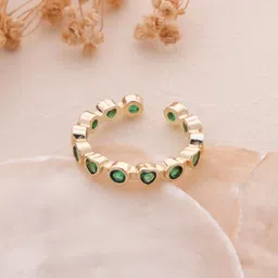SWASHAA  18K Gold -Plated Stone Studded Finger Ring-34