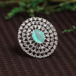 Zoey Silver-Plated American Diamond Stone Studded Finger Ring-44
