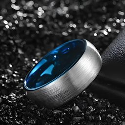 KARISHMA KREATIONS Polished Lining Tungsten Finger Ring-11