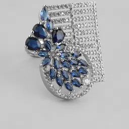 Anouk Silver-Plated AD-Studded Adjustable Finger Ring-21
