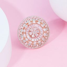 Zaveri Pearls Rose Gold-Plated CZ-Studded Finger Ring-image-37