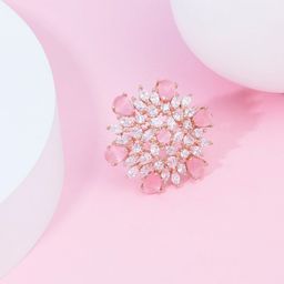Zaveri Pearls Rose Gold-Plated & CZ-Studded Adjustable Finger Ring-24
