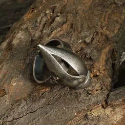 VENI Silver-Plated Oxidized Shankh Shell Finger Ring-image-42