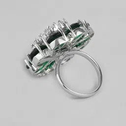 Anouk Silver-Plated AD-Studded Adjustable Finger Ring image 4