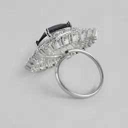 Anouk Silver-Plated AD-Studded Adjustable Finger Ring image 2