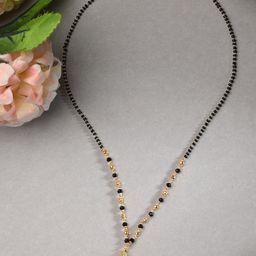 AanyaCentric Gold-Plated Artificial Stones Mangalsutra With Earrings & Finger Ring-image-26