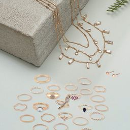 AMI Gold-Toned Gold-Plated Layered Chain-image-13