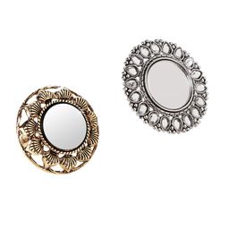 Yellow Chimes Set of 2 Silver-Plated Floral Designed Oxidized Finger Rings-image-60