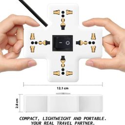 Brillar Premium Electric Extension Board with switches, Adaptor Switch Board 4 Sockets 4+1 Model Electrical Extension Cord Power Socket for Computer with 4 Meter Wire 4 Socket Surge Protector image 2
