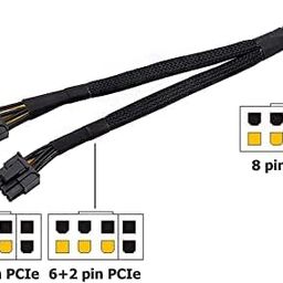 Etzin PCIe 8 Pin (6+2) Graphics Card PCI Express Power Adapter GPU VGA Y-Splitter Extension Cable Mining Video Card Sleeved Power Cable -EPL-264TC image 4