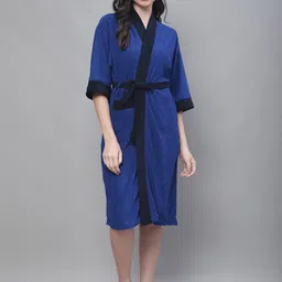ELEVANTO Women Micro Terry Bath Robe With Belt-picture-16