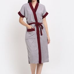 Creeva Belted Short Sleeved Terry Bath Robe-image-91