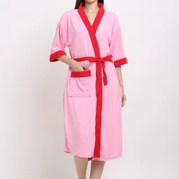 Creeva Belted Knee Length Terry Bath Robe-18