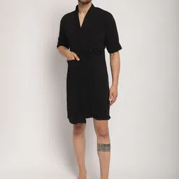 ELEVANTO shawl collar Bath Robe-image-48
