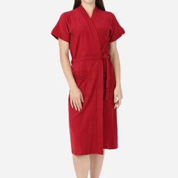 GOLDSTROMS Women Cotton Bath Robe With Belt-picture-8