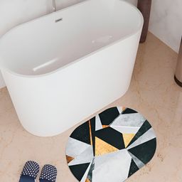 Kuber Industries Black & White Printed Anti-Skid Bath Rug-image-41
