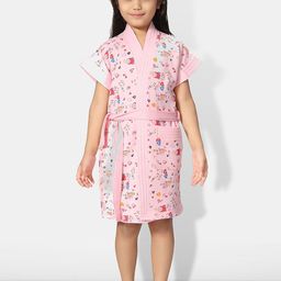 Be You Girls Printed Terry Cotton Water Absorbent Bath Robe With Belt-image-99