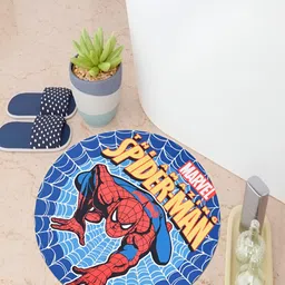 Kuber Industries Blue & Red Printed Anti-Skid Bath Rug-97