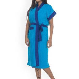POORAK Women Blue Bath Robe-image-81