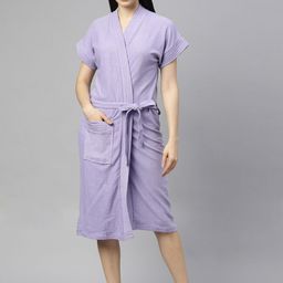 GOLDSTROMS Women Cotton Bath Robe With Belt-picture-15