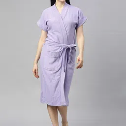 GOLDSTROMS Women Lavender Solid Bath Robe-image-96