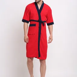 Creeva Everyday Collection Shawl Collar Terry Bath Robe With Front Pocket-50