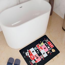 Kuber Industries Black and red Printed Rectangular Anti Skid Bath Rug-7