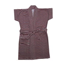 BUMZEE Boys Maroon & White Striped Bathrobe-38