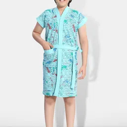 Be You Kids Letter Printed Terry Cotton Water Absorbent Bath Robe With Belt-image-92
