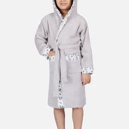 RANGOLI Kids Grey Solid Bath Robe-53
