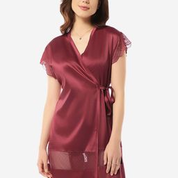 Amante Lace Detailed Mini-Length Robe-image-48