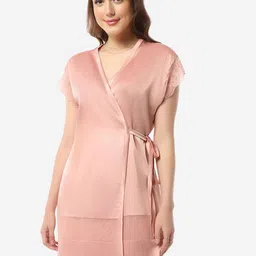 Amante Lace Detailed Mini-Length Robe-image-22