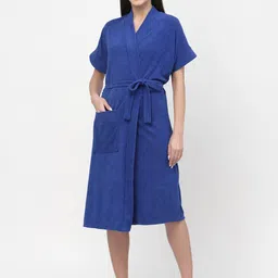 POORAK Women Shawl Collar Bath Robe With A Fabric Belt-picture-27