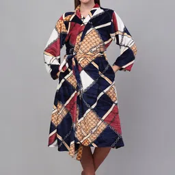 KLOTTHE Printed Woolen Bath Robe With Belt-image-85
