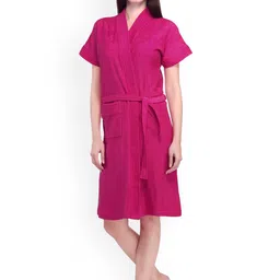 Sand Dune Women Plus Size Pure Cotton Bath Robe with Belt-picture-13