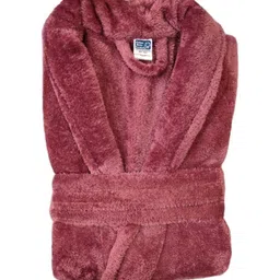 Cotton Bolls Textiles Red Microfibre Super Soft & Fluffy Bath Robe-15