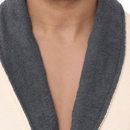 SPACES Cream-Coloured Solid Pure Cotton 300 GSM Bathrobe image 2