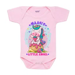 KNITROOT Infant Kids Pink & Blue Graphic Printed Cotton Bodysuit-18