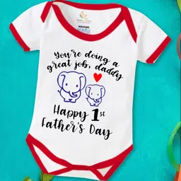 Babywish Infants Fathers Day Printed Cotton Bodysuit-image-44
