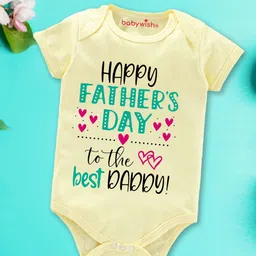 Babywish Infants Fathers Day Printed Cotton Bodysuit-image-40