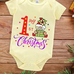Babywish Infants Christmas Typography Printed Cotton Bodysuit-picture-20