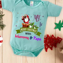 Babywish Infants Christmas Typography Printed Cotton Bodysuit-image-39