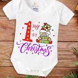 Babywish Infants Kids Christmas Printed Envelop Neck Cotton Bodysuit-image-44