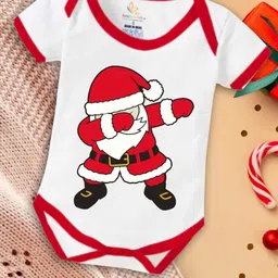 Babywish  Infants Kids Santa Claus Printed Envelop Neck Cotton Bodysuit-image-33