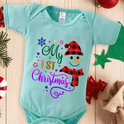 Babywish Infants Christmas Typography Printed Cotton Bodysuit-image-32
